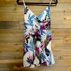 Floral blue and white romper.